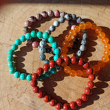 Set edelsteen armbanden (2) | 8 mm – curated crystal by Marga Jacobs | rust, symboliek en intuïtieve zelfzorg