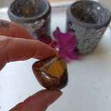 Tijgerijzer trommelstenen – curated crystal by Marga Jacobs | rust, symboliek en intuïtieve zelfzorg