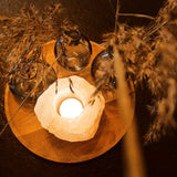 Zoutsteen theelichthouder (roze) – curated crystal by Marga Jacobs | rust, symboliek en intuïtieve zelfzorg