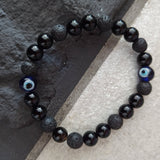 Zwarte agaat met lavasteen armband | 8 mm – curated crystal by Marga Jacobs | rust, symboliek en intuïtieve zelfzorg