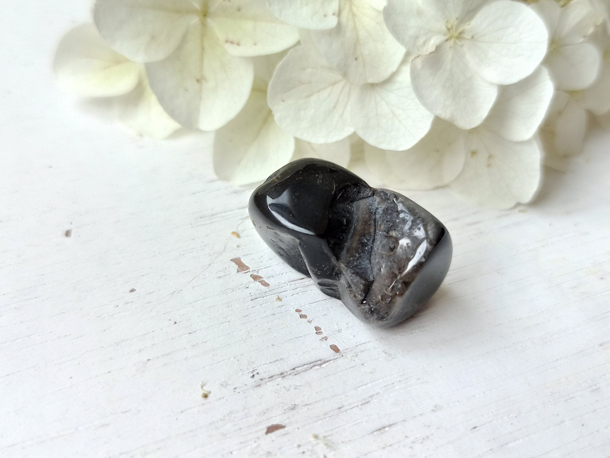 Zwarte Jaspis trommelstenen – curated crystal by Marga Jacobs | rust, symboliek en intuïtieve zelfzorg